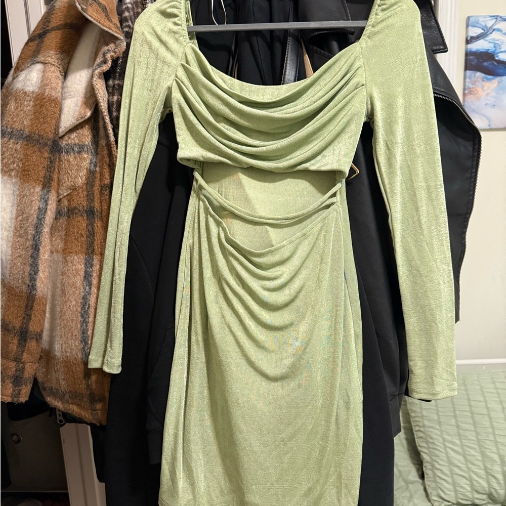 Princess Polly Green Ruched Bodycon Dress